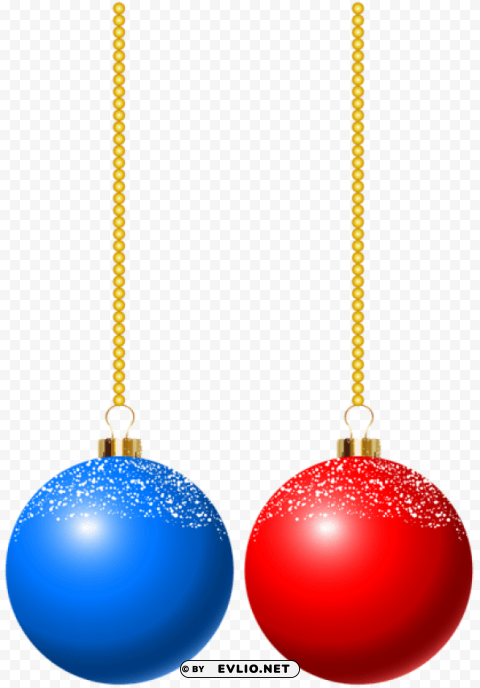 christmas balls red blue PNG files with no backdrop pack