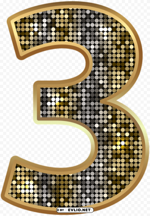 number three deco gold PNG transparent photos assortment