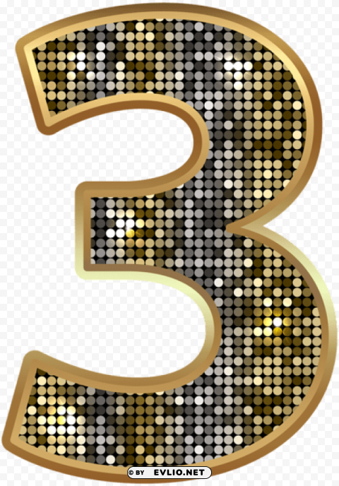 number three deco gold PNG transparent photos vast collection