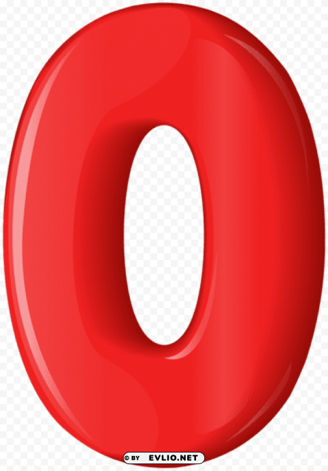 red number zero Isolated Icon in Transparent PNG Format