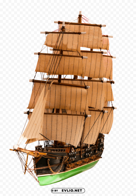 sailing ship PNG with transparent overlay