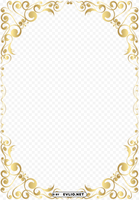 border frame gold PNG images with transparent canvas variety