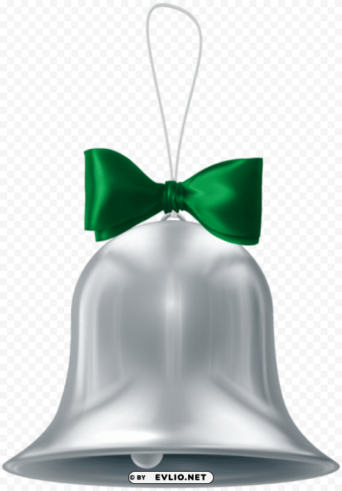 christmas silver bell Isolated Artwork on Transparent Background PNG