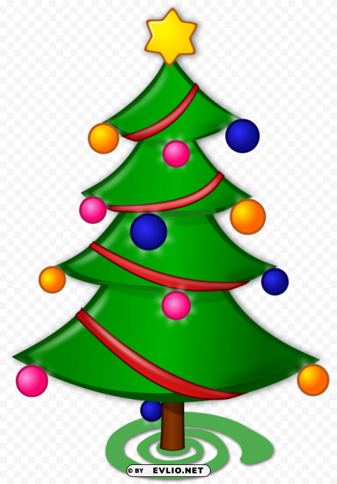 merry christmas tree drawing PNG Image Isolated on Clear Backdrop