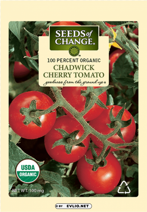 seeds of change organic red cherry tomato seeds Clean Background Isolated PNG Graphic Detail