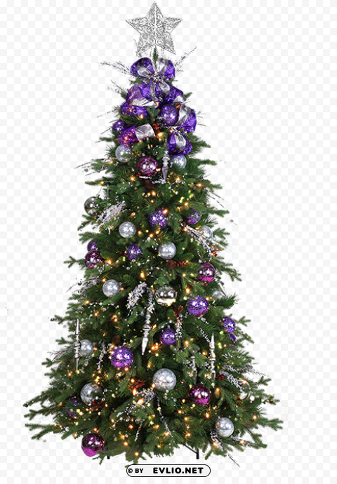 urple twinkle collection - christmas tree PNG Image with Clear Isolation