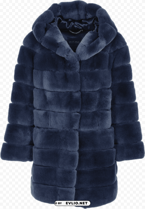 hooded rex rabbit fur coat blue HighResolution Transparent PNG Isolated Graphic