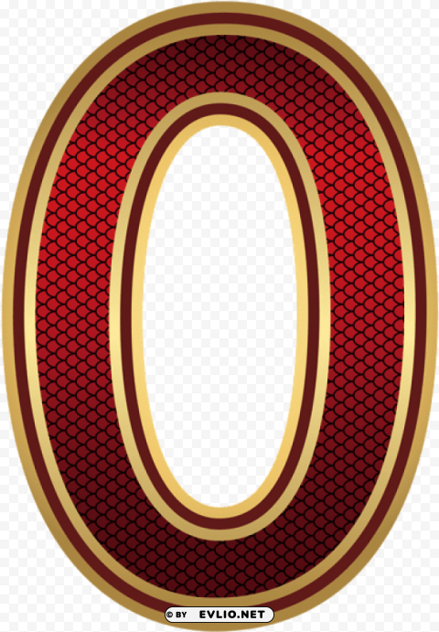red and gold number zero Transparent PNG Graphic with Isolated Object