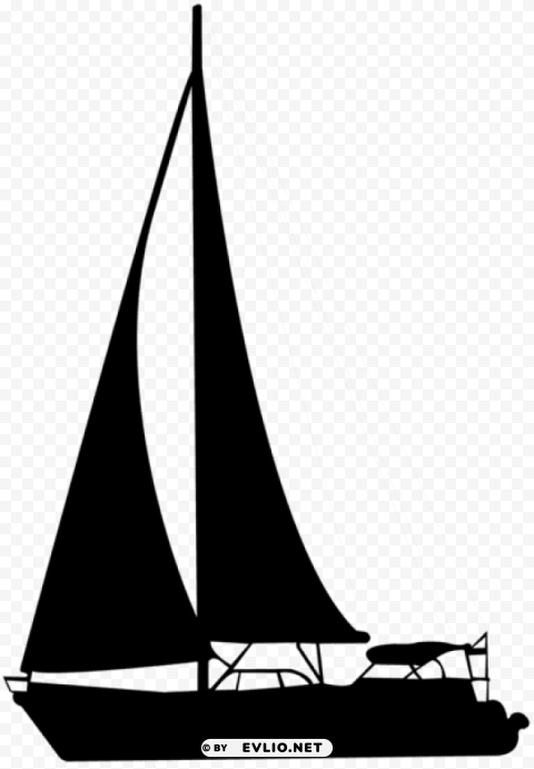 sailing boat silhouette High Resolution PNG Isolated Illustration