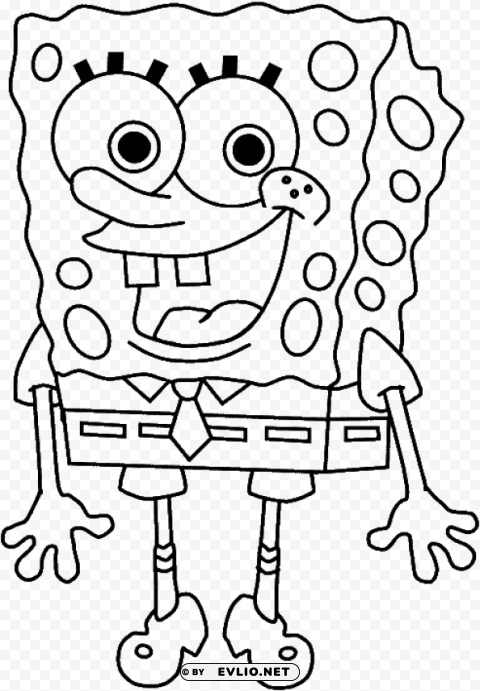 spongebob squarepants colouring pages Transparent Background PNG Isolated Pattern