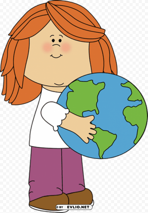 Kid With Globe Isolated Design Element On Transparent PNG