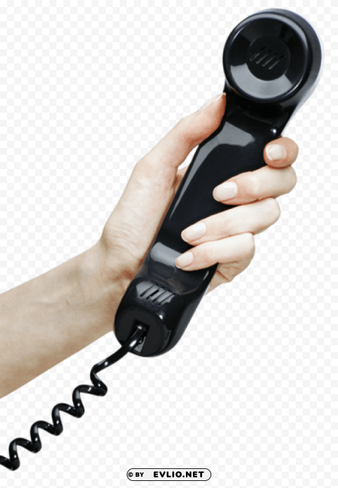 hand with telephone Transparent Background Isolated PNG Character