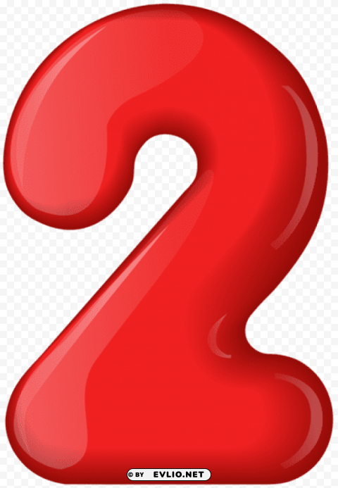 red number two Isolated Item on Clear Background PNG