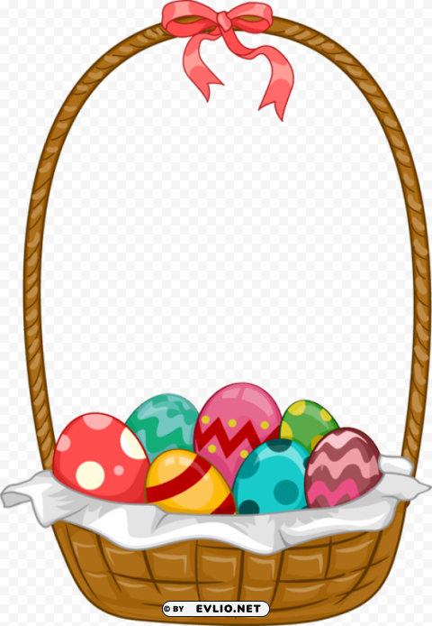 easter egg basket PNG clipart with transparency