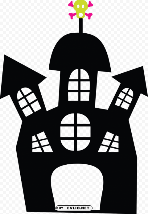 halloween haunted house s black and white PNG with no cost