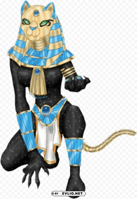 Egyptian Cat Goddess Clear Background PNG Isolation