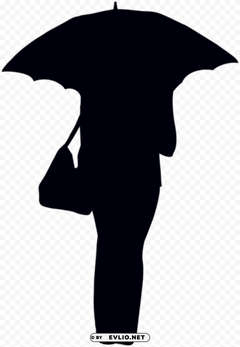 woman with umbrella silhouette PNG objects