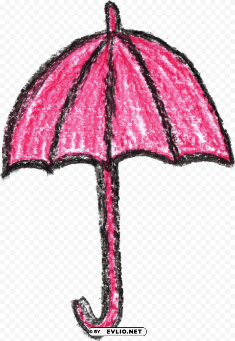 crayon umbrella drawing PNG with cutout background