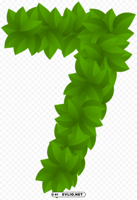 leaf number seven green Isolated Subject in Transparent PNG