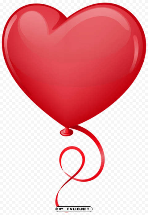 Red Heart Balloon Clear Background Isolation In PNG Format