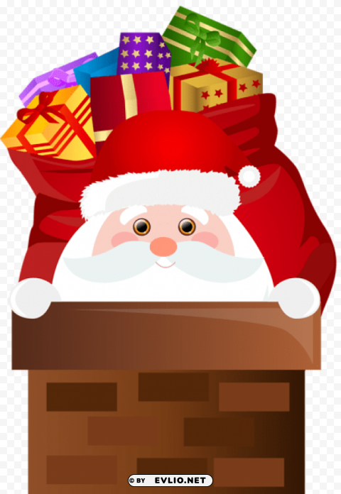 santa claus chimney Transparent Background Isolation in PNG Format