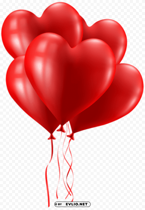 valentine's day heart balloons Transparent PNG Isolated Item with Detail