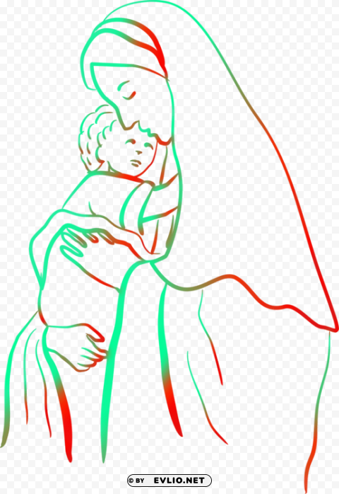 christ child coloring book theotokos madonna - mary holding jesus drawi PNG images with alpha channel selection
