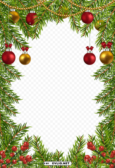 Christmas Transparent Border Frame PNG Image With Clear Background Isolated