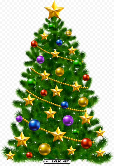christmas tree with stars Isolated Element in HighQuality PNG PNG transparent with Clear Background ID ace76e14