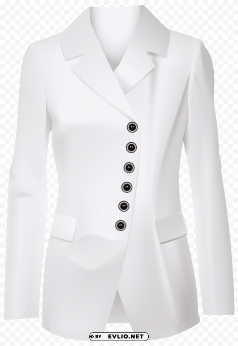 female white jacket Isolated Artwork on Clear Background PNG