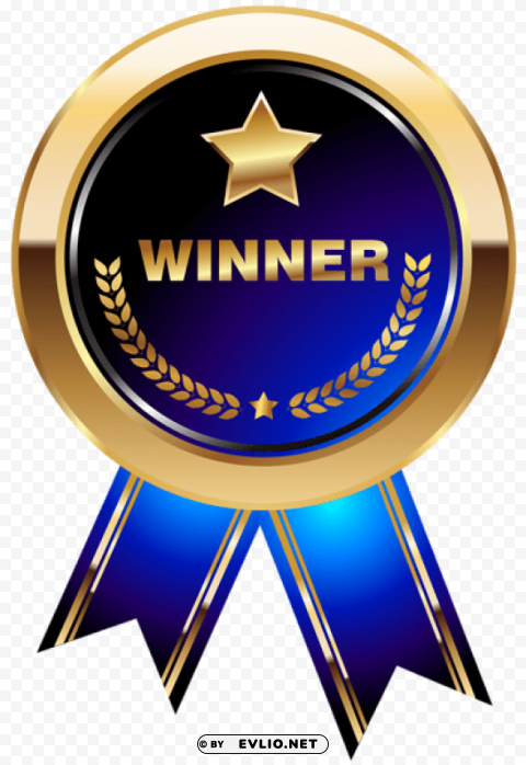 winner medal blue transparent PNG Image with Isolated Icon