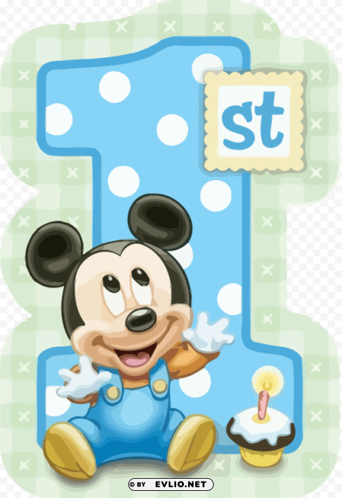 1st birthday mickey mouse PNG images with alpha transparency wide selection