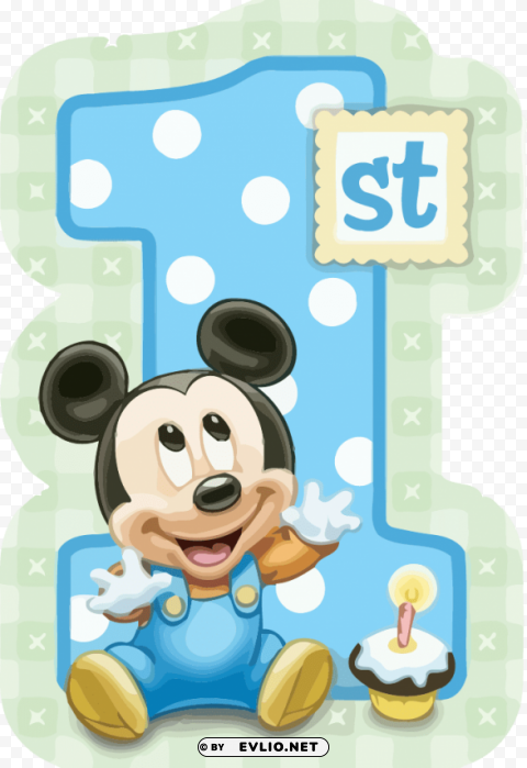 1st Birthday Mickey Mouse PNG Images With Alpha Transparency Wide Selection