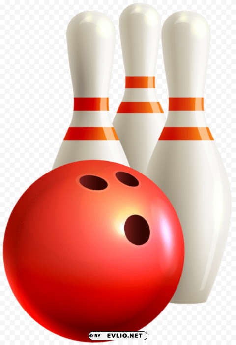 Bowling Ball And Pins Transparent Clear Background PNG Clip Arts