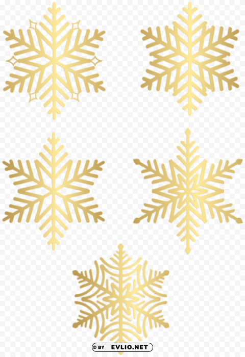 snowflakes golddeco Transparent Background PNG Isolated Character