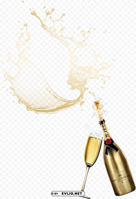 champagne popping Isolated Artwork on Transparent Background