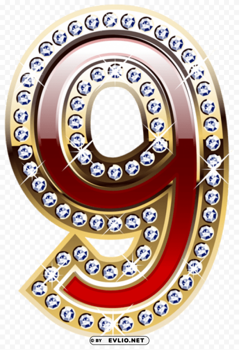 gold and red number nine PNG pictures with no background required