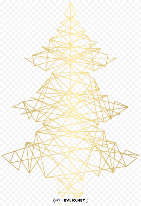 gold decorative xmas tree PNG Image Isolated with Clear Background