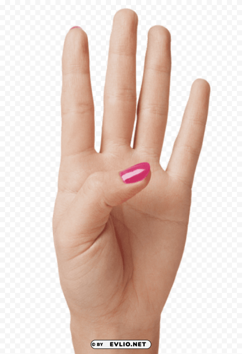 hand showing four fingers PNG transparent images for printing