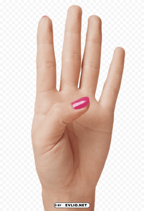 Hand Showing Four Fingers PNG Transparent Images For Printing