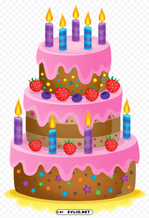 Cute Cake Clear Background Isolated PNG Icon