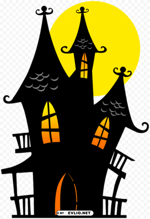 halloween dark house PNG Isolated Design Element with Clarity png images background -  image ID is 482d81ec