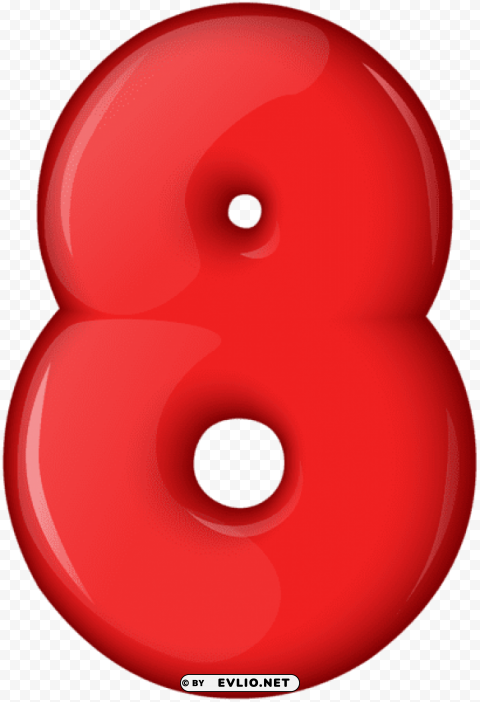 red number eight Isolated Subject in Clear Transparent PNG