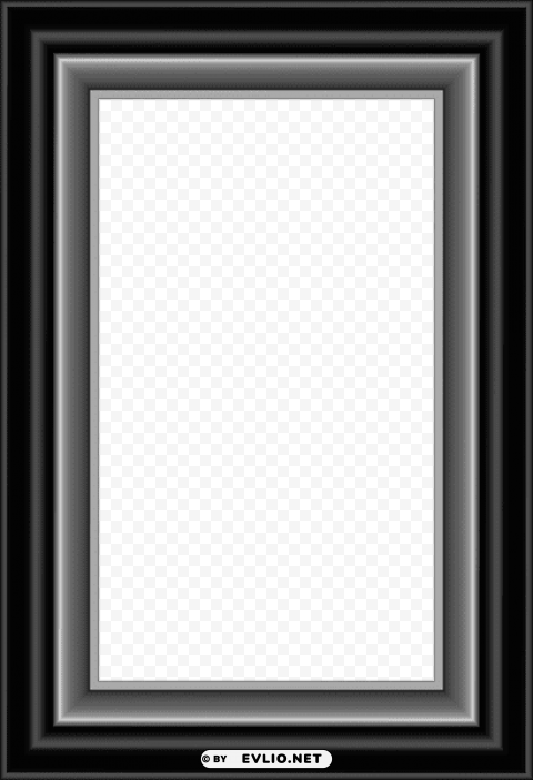 black and silver frame Isolated Element on HighQuality Transparent PNG