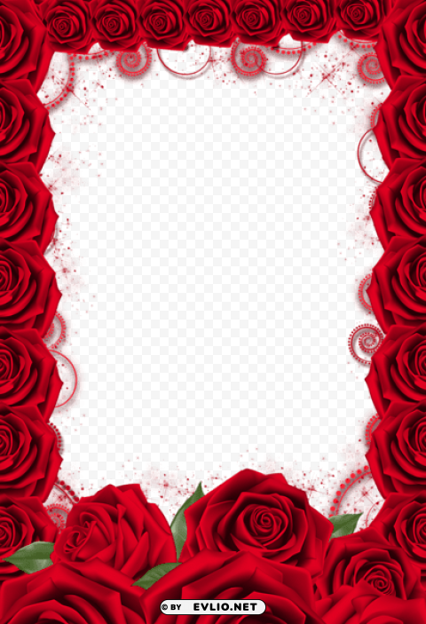 Red Roseframe PNG Transparent Graphics For Download