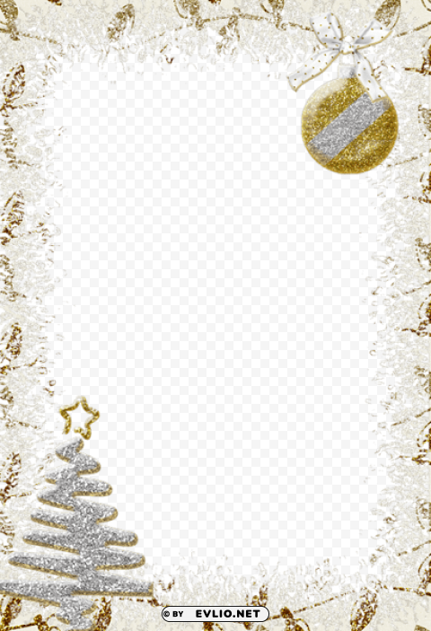 sparkling silver christmas photo frame PNG images with transparent backdrop