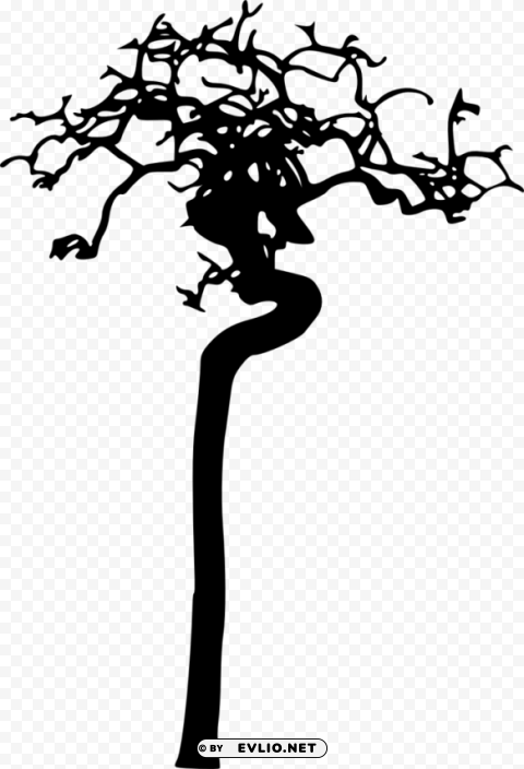 bare tree silhouette Isolated Character in Transparent PNG Format