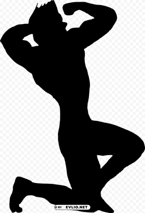 muscle man bodybuilder silhouette PNG images with high-quality resolution