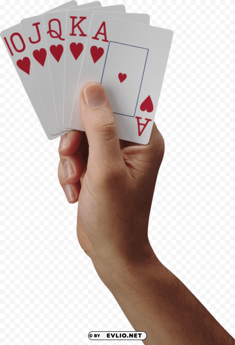 playing card on hand Isolated Subject in Transparent PNG