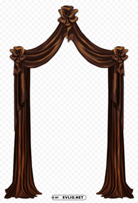 brown curtain decorpicture PNG Object Isolated with Transparency